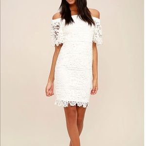 Lulus White Lace Off-the-Shoulder Dress